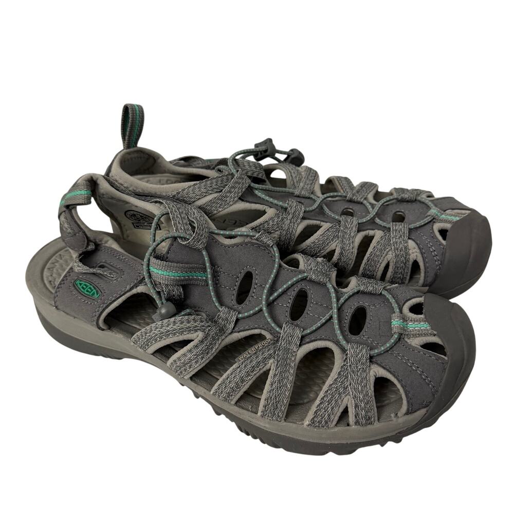 Keen Whisper Sandals Womens Size 10 Gray Peacock Green Closed Toe